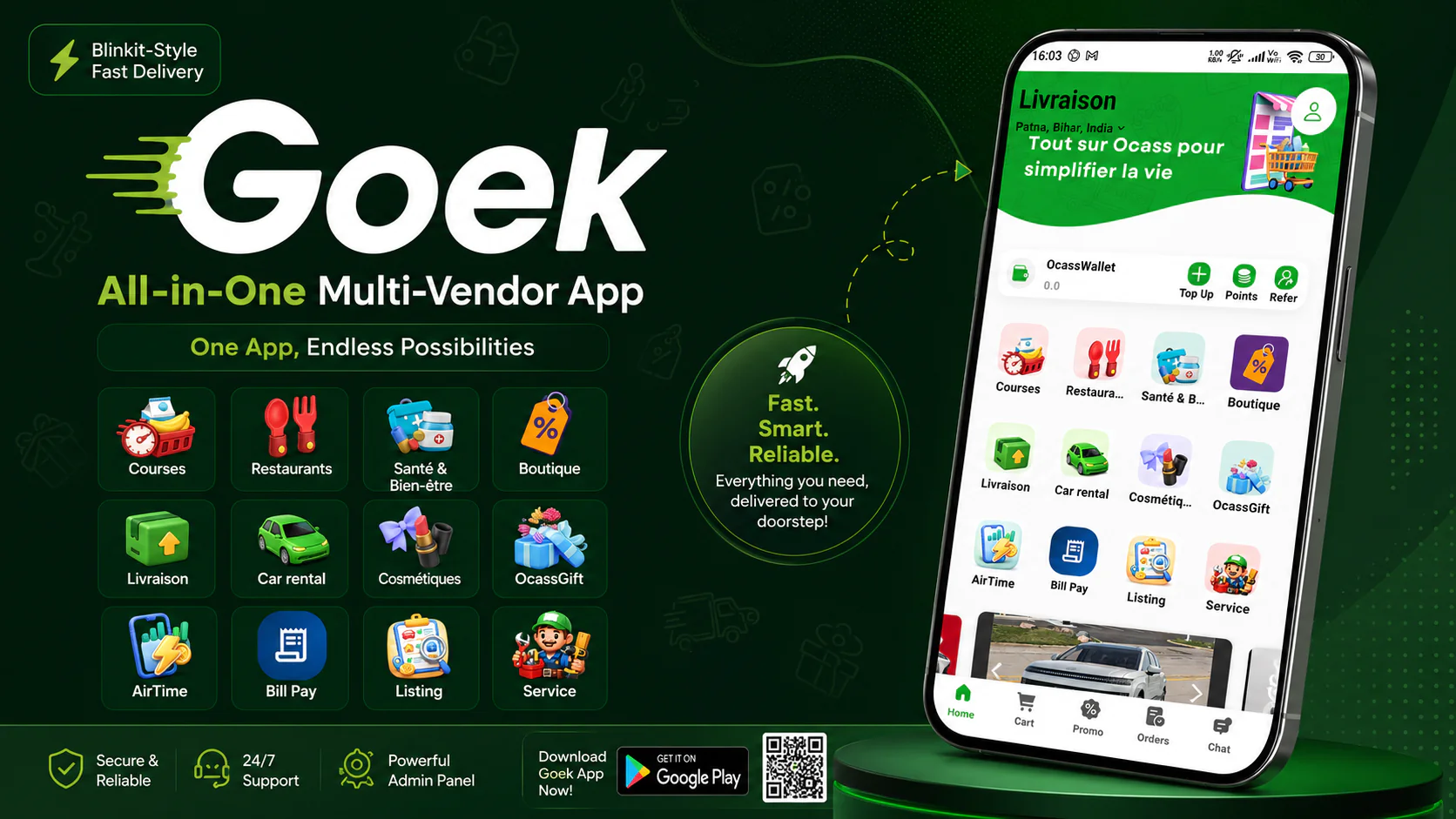 Goek – One App for Food, Grocery, Pharmacy, Car Rental & More. Smart, fast, and convenient everyday